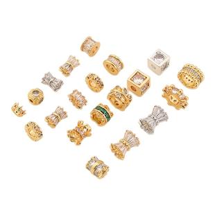 包14k金隔珠配件diy水晶珍珠手串手链串珠不褪色锆石隔片桶珠配饰