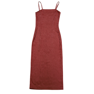 夏梦 真丝透孔花罗香云纱中式国风吊带裙无袖连衣裙内搭外穿夏女