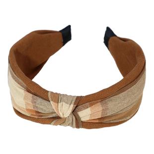 巴恩风黄咖~韩系小姐姐发箍头箍格子学院风简约发卡森系度假发饰