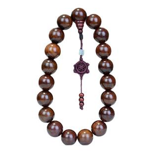 灵隐景区高油密红酸枝佛珠手持沉水老料诵经念珠本命年护身文玩串