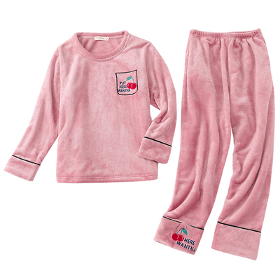 加厚保暖长裤法兰绒睡裤女