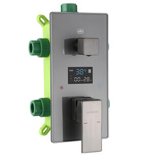 铜暗装花洒预埋盒配件混水阀入墙式恒温数显水淋浴器开关热熔头