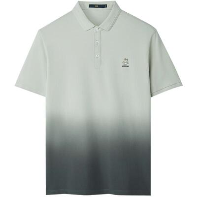 HLA/海澜之家轩辕小将联名短袖POLO衫春夏翻领渐变休闲T恤男