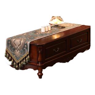 美式复古桌旗欧式奢华防滑餐桌布长条轻奢茶几盖布电视柜玄关边柜