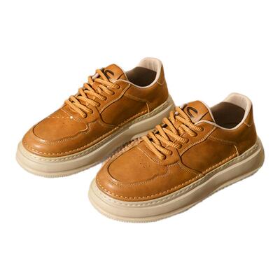 德国骆驼动感休闲板鞋男英伦风厚底复古工装皮鞋2026新款秋冬男鞋