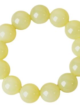 和田玉若羌黄口料手链男士