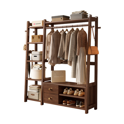 卧室多功能实木落地式简约挂衣架