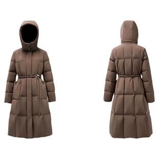 波司登2025冬季新款商务通勤女长款鹅绒可脱卸帽羽绒服B250244318