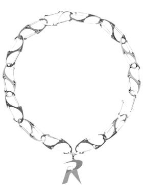 钛钢R字母吊坠项链男轻奢小众