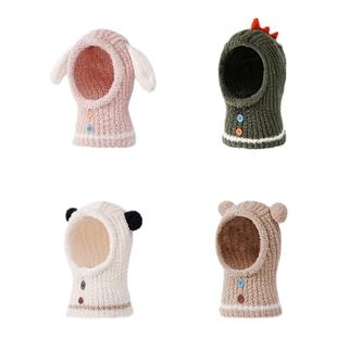 柠檬宝宝帽子男女童秋冬季儿童围巾一体冬天围脖套头护耳婴儿帽子