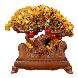 招财金蟾摆件黄水晶摇钱树发财树客厅酒柜装饰乔迁开业礼品金白菜