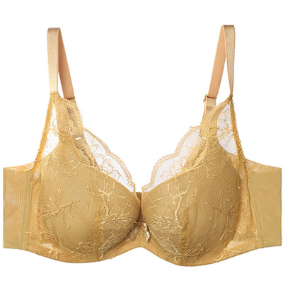 安莉芳薄款蕾丝大胸女纯棉杯文胸