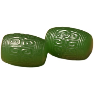 新疆和田玉碧玉籽料圆珠勒子天珠玉石多宝手串配珠手链配饰转运珠