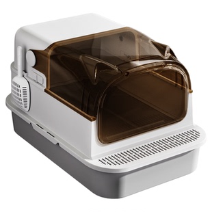 猫砂盆超大号全封闭不锈钢防砂防外溅缅因布偶隔臭猫咪屎盆猫厕所