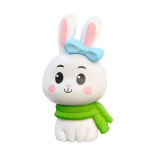 新品围巾兔子公仔玩偶可爱少女心潮玩动物模型盲盒小摆件节日礼物