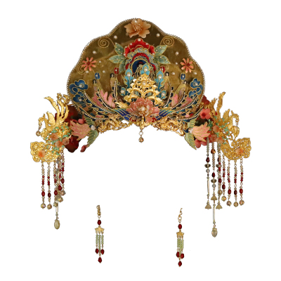 新款新娘头饰宋制汉服发冠中式头冠结婚发饰品原创设计手工奢华