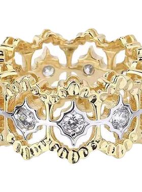 进口D色莫桑石镂空戒指