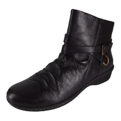 新款真皮圆头软底欧美风大码女靴