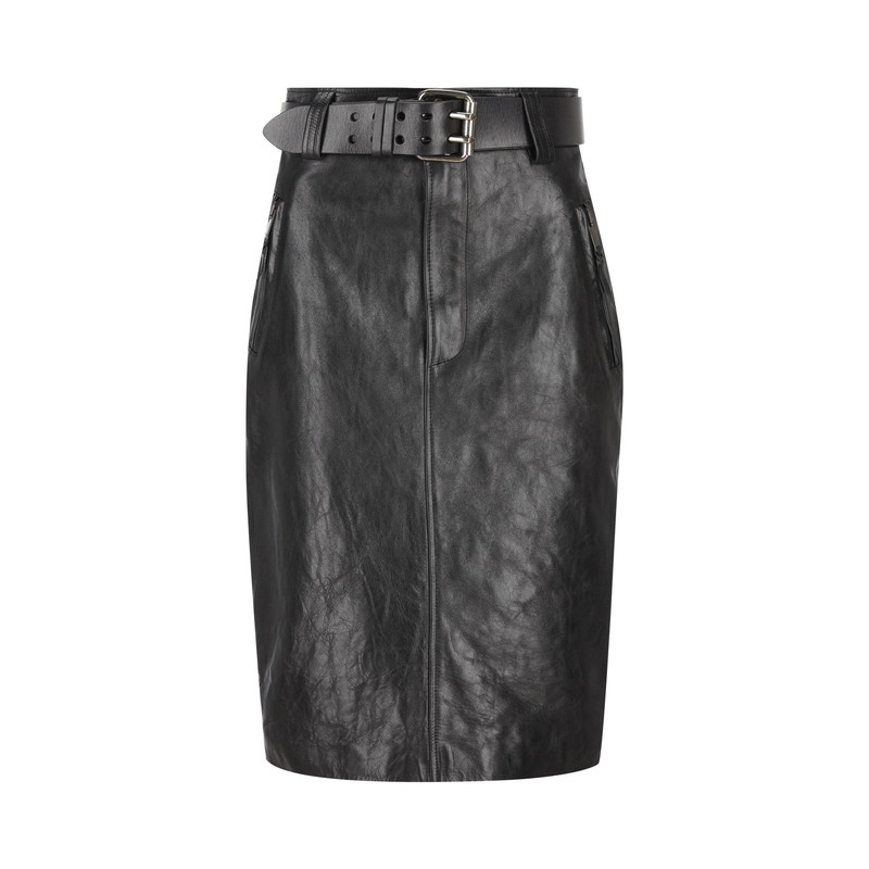 SAINT LAURENT 圣罗兰YSL 真皮腰带半身裙 26早春新款意大利代购