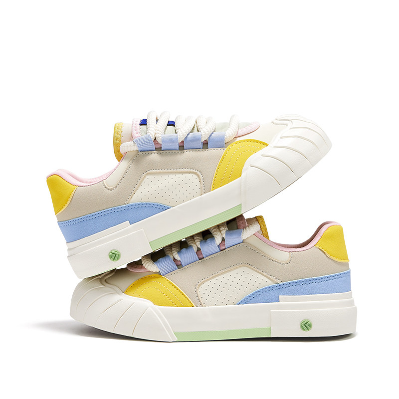 feiyue/飞跃官方多巴胺板鞋女2024春季新款小众拼色软底休闲鞋998