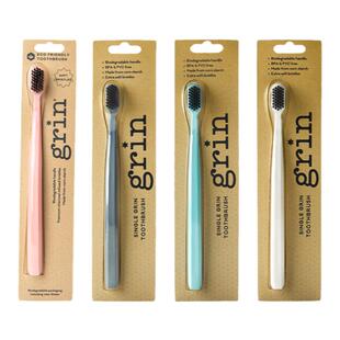 孕妇牙刷 | 现货新西兰Grin可生物降解玉米淀粉牙刷环保软毛清洁
