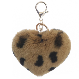 ins网红獭兔毛爱心皮草挂件可爱心形包包挂饰桃心钥匙扣七夕礼物