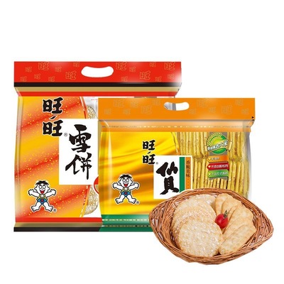 旺旺仙贝雪饼400g*2组合装家庭版袋装包装膨化休闲零食食品