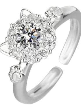 儿童戒指轻奢猫咪旋转戒指