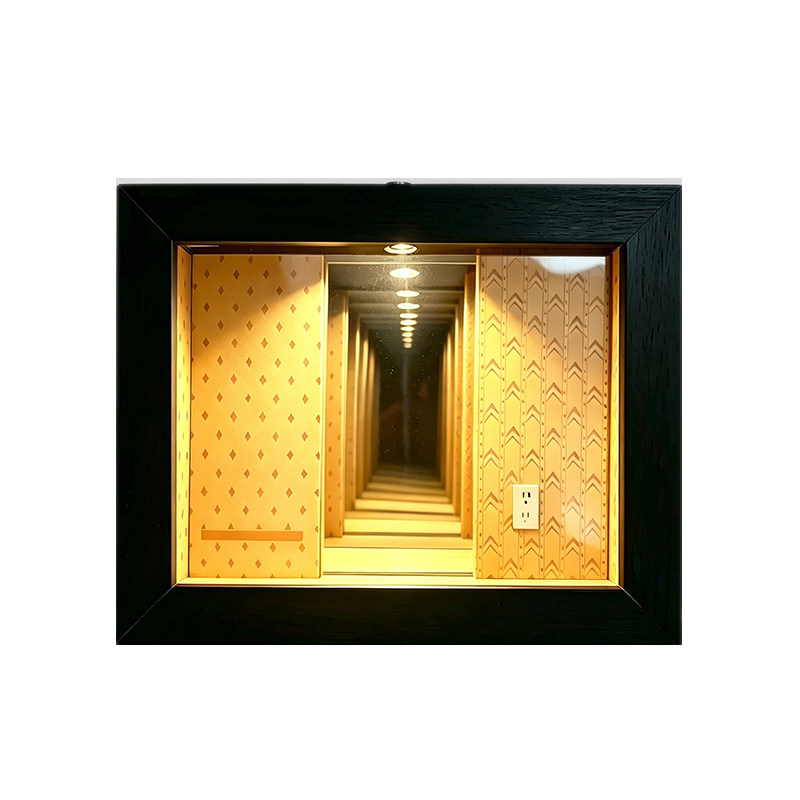 深渊镜相框带灯家居装饰木质装饰