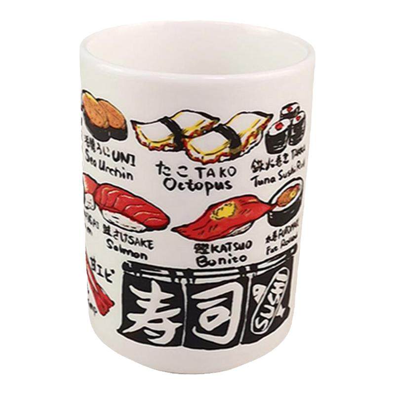 日式手绘寿司图案陶瓷汤吞杯茶杯