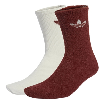 adidas阿迪达斯三叶草绒感中筒袜秋冬中性两双装袜子 JX5218