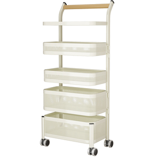 厨房收纳架移动置物架蔬菜调料品分层架窄架小推车旋转收纳柜神器