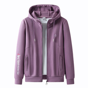 帝客堡春秋女外套连帽拉链衫运动服中年妈妈装显年轻秋季刺绣