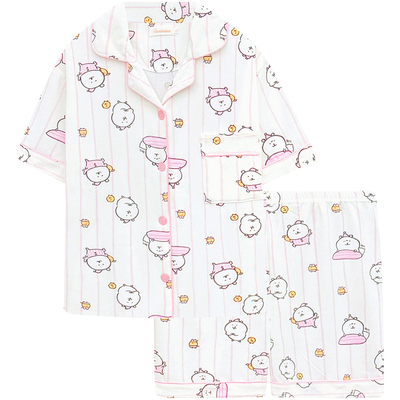 夏季纯棉自嘲熊女睡衣两件套
