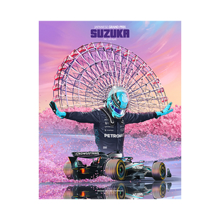 乔治拉塞尔F1方程式赛车手海报奔驰车队挂画寝室汉密尔顿墙贴画