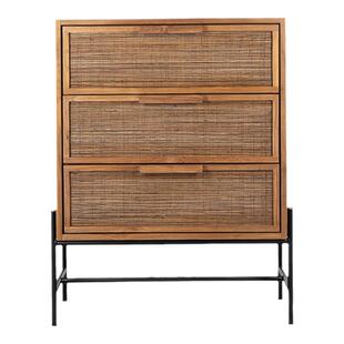 Mountain Living进口老柚木家具实木三斗柜抽屉柜沙发旁客厅靠墙