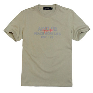 AKCLUB男装春夏美式新品字母组合标语纯棉印花T恤男