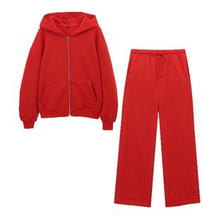 Skims同款2025美式加绒连帽秋休闲运动两件套显瘦减龄卫衣NEW长袖