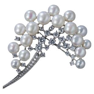珍珠胸针女胸花天然淡水花朵高档别针防走光配饰小众复古气质胸饰