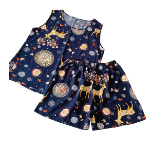 棉绸背心短裤睡衣女士无袖夏季薄款韩版大码宽松绵绸家居服人造棉