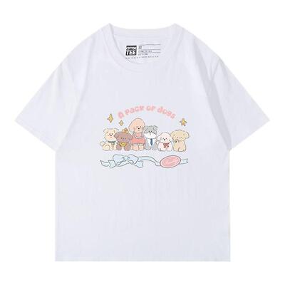 正肩t恤女短袖ins潮宽松纯棉半袖