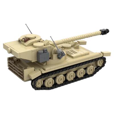 MOC国产积木军事AMX-13轻型坦克模型兼容拼装积木玩具儿童