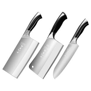 阳江十八子菜刀斩切两用切肉刀三合钢80Cr西式主厨刀官方正品刀具