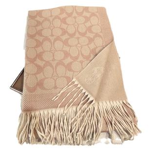 2004年新款冬双面仿羊绒围巾女老花字母经典款围脖百搭高级感披肩