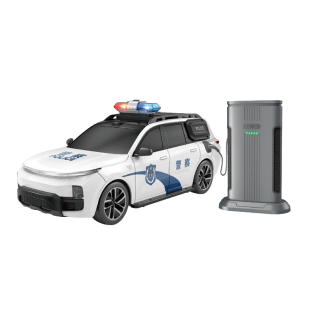 威腾遥控新能源警车可充电大号电车快充电桩一键泊车电动汽车玩具