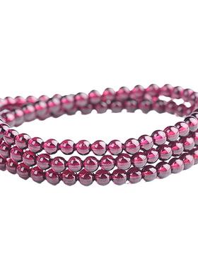 玻璃体酒红石榴石水晶现货手串