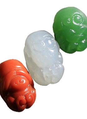 三不猴手链配珠和田玉白玉籽料