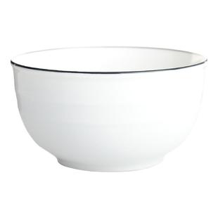 家用北欧碗6个套装5寸中号瓷碗吃饭单个陶瓷饭碗面碗黑线大碗汤碗