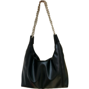 韩版链条托特包大容量包包2025新款包包时尚通勤女包软皮单肩包