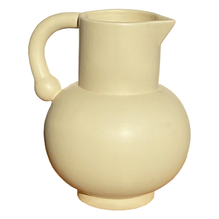 click法式提手花瓶奶壶形状陶瓷花器摆件自制款家居民宿装饰ins风